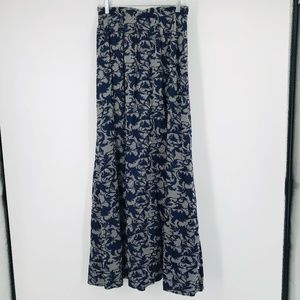 Shabby Apple Maxi Skirt Printed Navy White Size 6